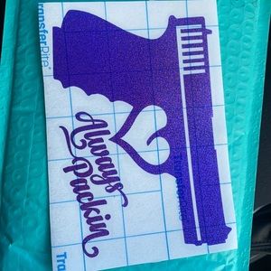 “Always packin” car decal